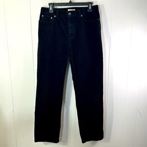 Jones New York stretch women’s black, straight leg corduroy pants in size 10.